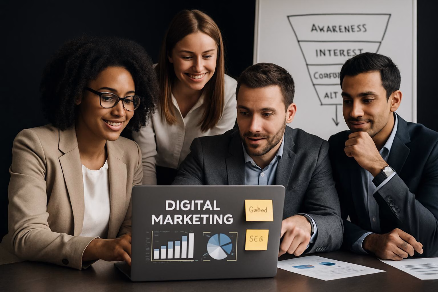Student learning Digital Marketing